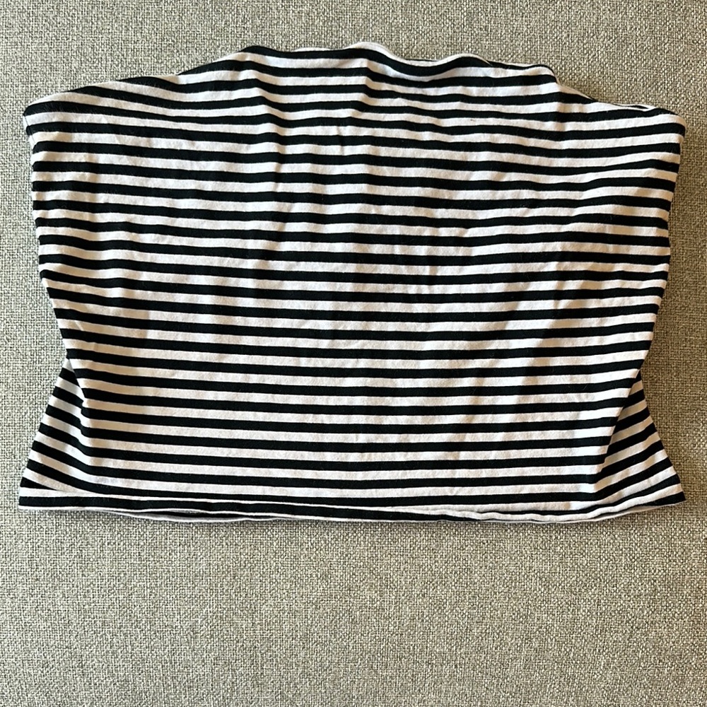 Striped Black and White Crop Top